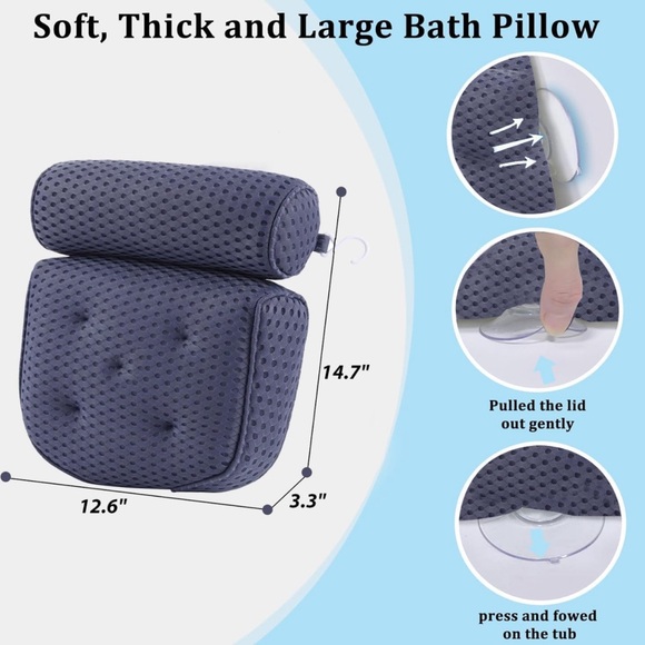 Bathtub Large Spa Pillow with 4D Air Mesh - Picture 5 of 6